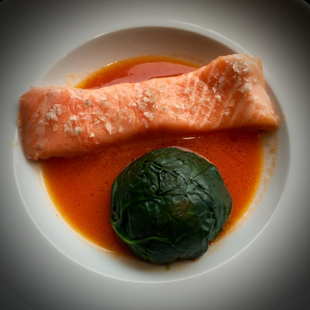 Confit Salmon with Spinach and Tomato by George&nbsp;Calombaris