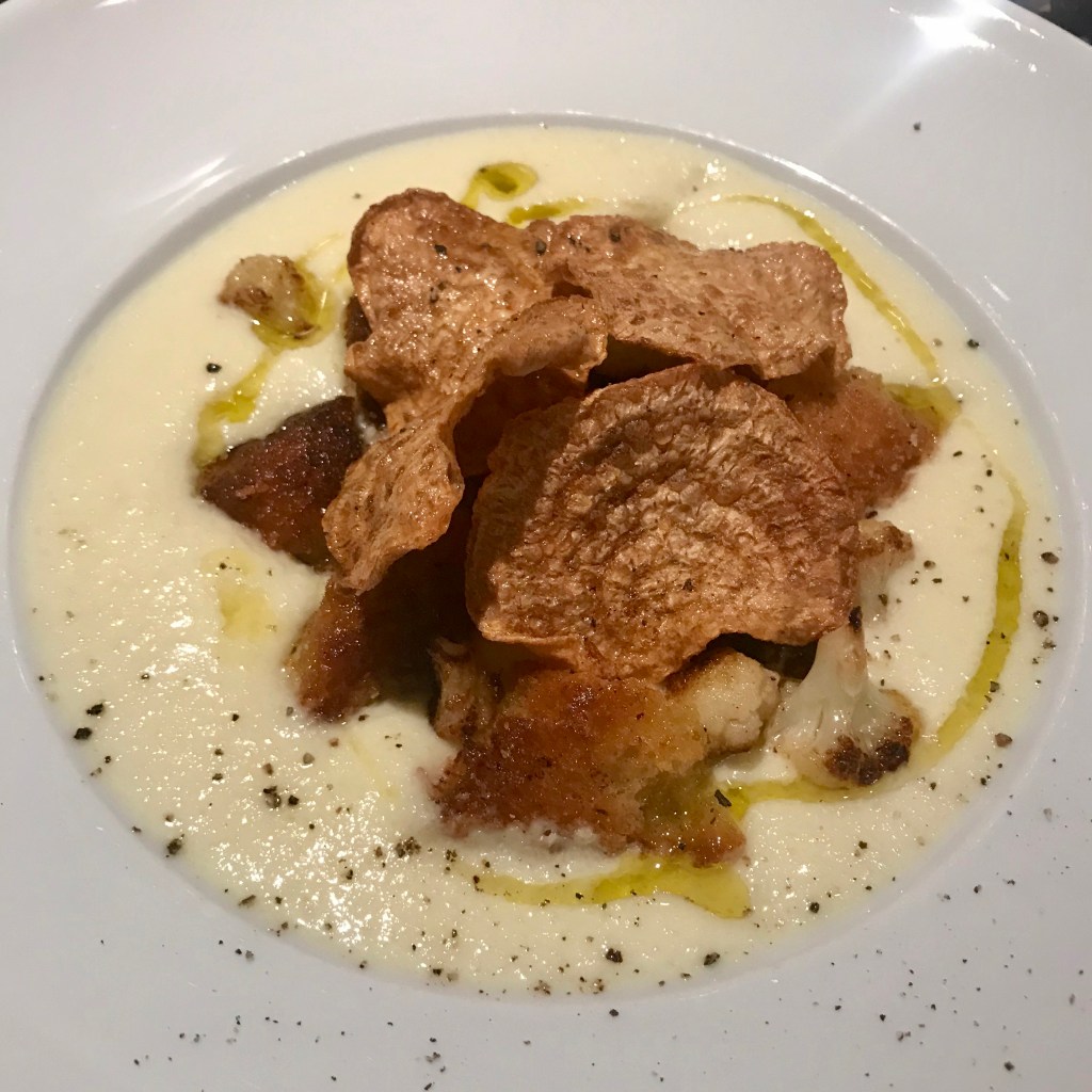 Cream of Cauliflower Soup with Beet Chips by Thomas&nbsp;Keller