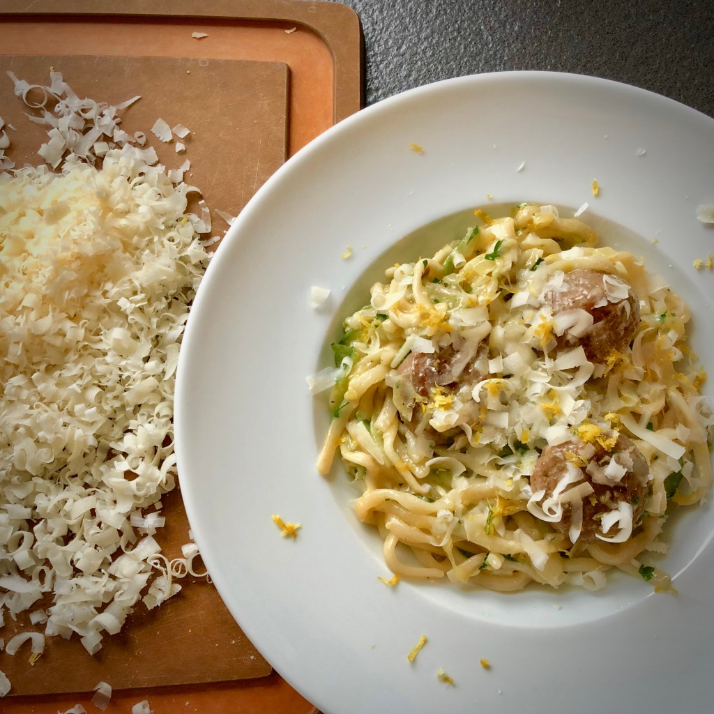 Courgette and Meatball Tagliatelle