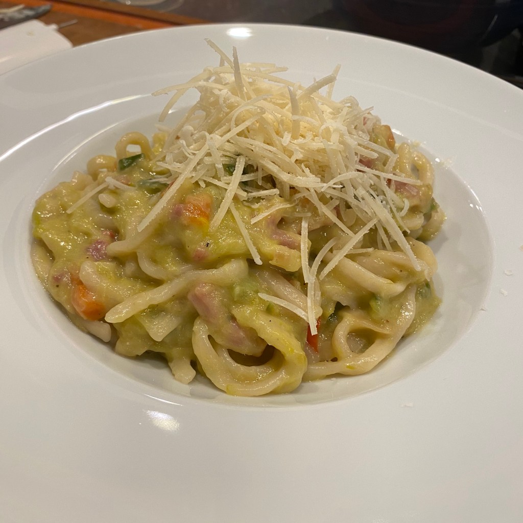 Pasta with Sous Vide Leeks and Pancetta